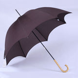 23inch Wood Handle Fiberglass Metal Frame Manual Open Close Long Stick Straight Umbrella