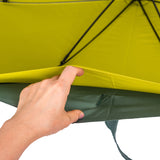 Customized Promotional Non Slip Handle Green and Yellow Double Layer Windproof Strong Straight Golf Umbrella