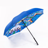 Digital Printed Self Stand Double Layer Reverse Umbrella