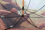 Fashion Fiberglass Wood Shaft Double Layer Material Custom Digital Print Rain Umbrella