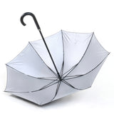 23inch Silver Coated Inside Anti UV Rays Grey Color Automatic Open Straight Umbrella