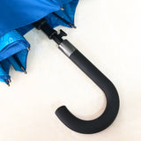 Blue Unbreakable Walking Straight Double Layer City Umbrella, Custom Digital Printed Rain Umbrella Manufacturer