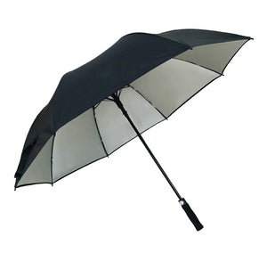 Black Auto Open Oversize Fiberglass Double layer Silver UV protection Golf Umbrella