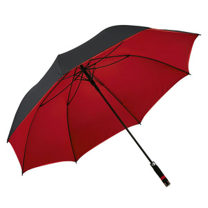 EVA Straight Handle Red Double Layer Storm Windproof Golf Umbrella with Self Pouch