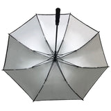 Black Auto Open Oversize Fiberglass Double layer Silver UV protection Golf Umbrella