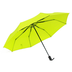 Bright Yellow Color Matte Plastic Handle Travel Compact Windproof Three-folding Umbrella