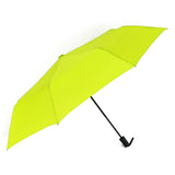 Bright Yellow Color Matte Plastic Handle Travel Compact Windproof Three-folding Umbrella