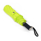 Bright Yellow Color Matte Plastic Handle Travel Compact Windproof Three-folding Umbrella