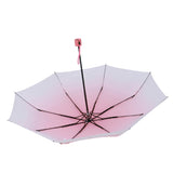 Pink and White Gradient Change Color Manual Beautiful Folded Umbrella for Ladies Girls