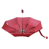 21 Inches 8 Ribs Red Anti Wind Protection Compact Size Custom 3 Folding Auto Open and Closed Travel Umbrella with Logo