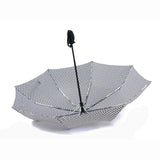 Luxury Fashion Houndstooth Pattern Full Automatic Rainproof Three Folding Umbrella