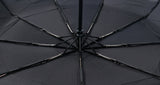 OEM Logo Custom Luxury 9K Black Pongee Automatic Fold Rain Umbrella with Wrist Strap