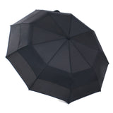 OEM Logo Custom Luxury 9K Black Pongee Automatic Fold Rain Umbrella with Wrist Strap