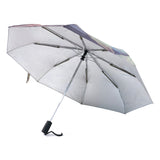 Custom Painting Printed Silver Coating Fabric UV-Proof Automatic Opening Folded Umbrella