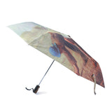 Custom Painting Printed Silver Coating Fabric UV-Proof Automatic Opening Folded Umbrella