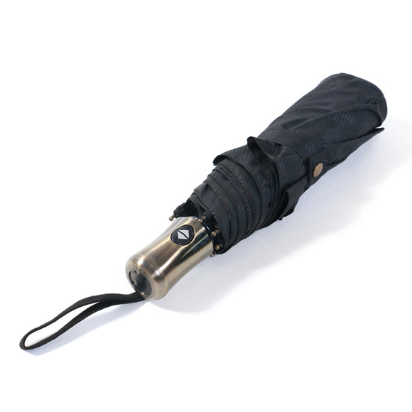 Luxury Metal Handle Fold Compact Travel Umbrella with Reflective Tape