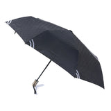 Luxury Metal Handle Fold Compact Travel Umbrella with Reflective Tape