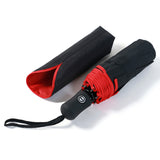 Popular Fashional Auto Open and Close Black Red Double Layers 3 Folding Women Rain Umbrella