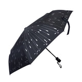 Black Raindrop Pattern Printed Windproof Automatic Open Close Fold Umbrella
