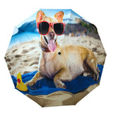 10K Frame Black Glue Coated Inside Digital Printing Outside UV Travel Fold Umbrella