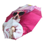 10K Frame Black Glue Coated Inside Digital Printing Outside UV Travel Fold Umbrella