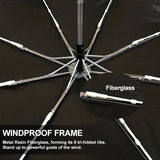 Custom Aluminium Fiberglass Windproof Auto Open Close Three Folding Sun and Rain Umbrella