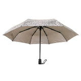 Leopard Dot Print UV Silver Auto Opening 3 Fold Compact Umbrella for Sale