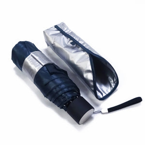 Titanium Silver Fabric Anti UV Mini Small Size Manual Sun Five Folding Umbrella