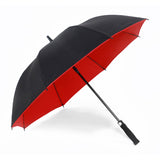 60in Sturdy Fibreglass Shaft and Frame Red and Black Strong Auto Open Golf Umbrella