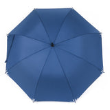 All Fiberglass Rubber Handle Reflective Corner Tips Auto Open Straight Rod Golf Umbrella for Night Rain