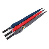 All Fiberglass Rubber Handle Reflective Corner Tips Auto Open Straight Rod Golf Umbrella for Night Rain