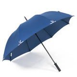 All Fiberglass Rubber Handle Reflective Corner Tips Auto Open Straight Rod Golf Umbrella for Night Rain