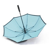 Good Quality Black Blue Reflective Band Windproof Automatic Golf Umbrella with Anti Grip Handle