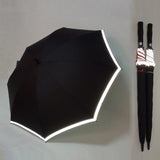 Good Quality Black Blue Reflective Band Windproof Automatic Golf Umbrella with Anti Grip Handle