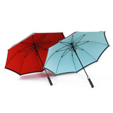 Good Quality Black Blue Reflective Band Windproof Automatic Golf Umbrella with Anti Grip Handle