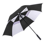 30 Inch Custom Made Strong White and Black Double Roof Wind Proof Golf Umbrella