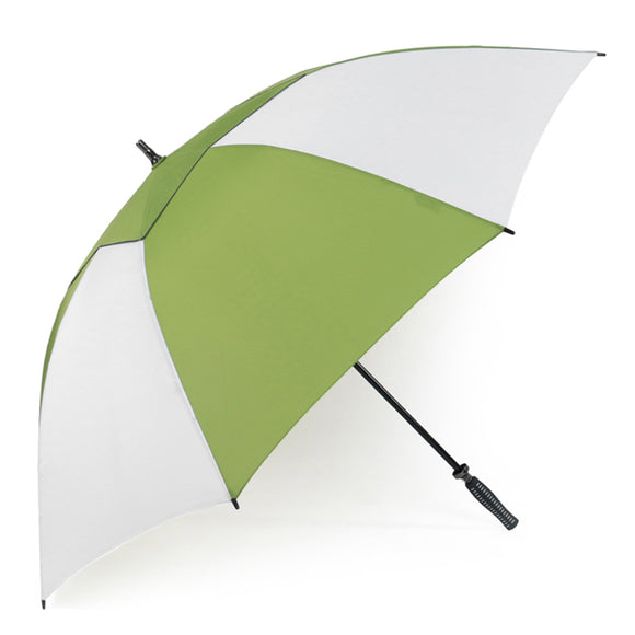 Green Windproof Stromproof Frame Double Canopy Air Vent Hurricane Umbrella with Rubber Handle