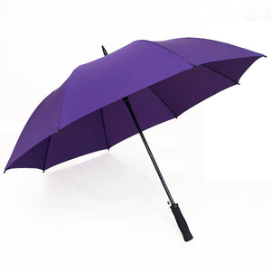 EVA Handle Purple Windproof Automatic Stick Straight Rain Mini Golf Umbrella