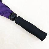 EVA Handle Purple Windproof Automatic Stick Straight Rain Mini Golf Umbrella