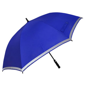 60 Inch Arc Big Size Blue Windproof Fiberglass Golf Umbrella with Reflect Band