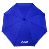 60 Inch Arc Big Size Blue Windproof Fiberglass Golf Umbrella with Reflect Band