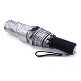 Titanium Silver Uvproof Block Heat Travel Compact Manual Open Close 3-folding Sun Umbrella