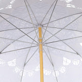 White Ladies Craft Lace Cotton Embroidered Wedding Parasol Umbrella