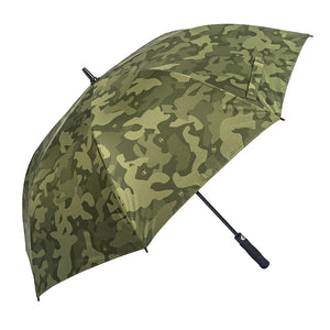 Green Camouflage Custom 2layers Waterproof Fiberglass Structure UV Block Golf Umbrella