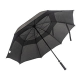 Branded Huge Size Anti Grip Handle Black Pongee Two Layer Ventilation Golf Umbrella