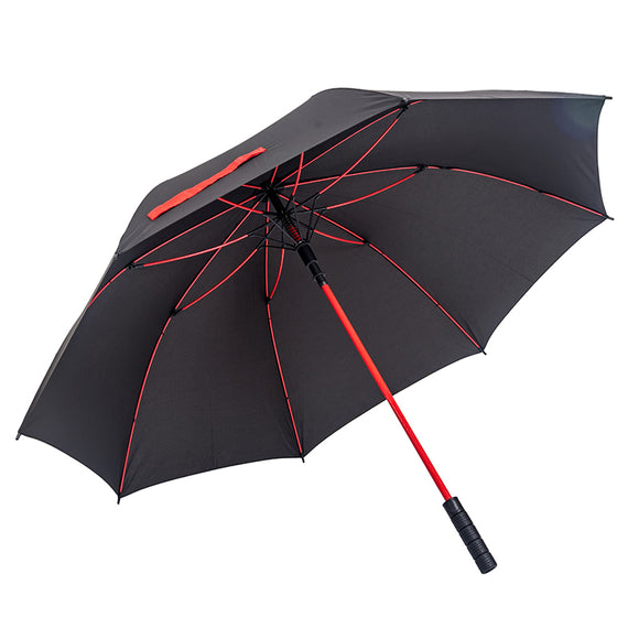 60inch Big Size Car Tire Handle Strong Red Fiberglass Shaft Auto Open Golf Umbrella with Custom Logo