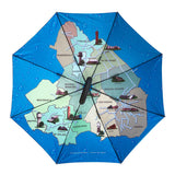 Blue Unbreakable Walking Straight Double Layer City Umbrella, Custom Digital Printed Rain Umbrella Manufacturer