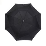 Black Premium 23 inch 2 Fold Double Canopy Diamond Vent Strong Wind Resistant Umbrella