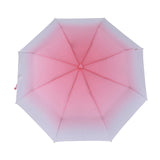 Pink and White Gradient Change Color Manual Beautiful Folded Umbrella for Ladies Girls