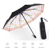 Gift Windproof Sunproof Black Coating Anti UV Rays Manual 3 Fold Umbrella for Women/Ladies